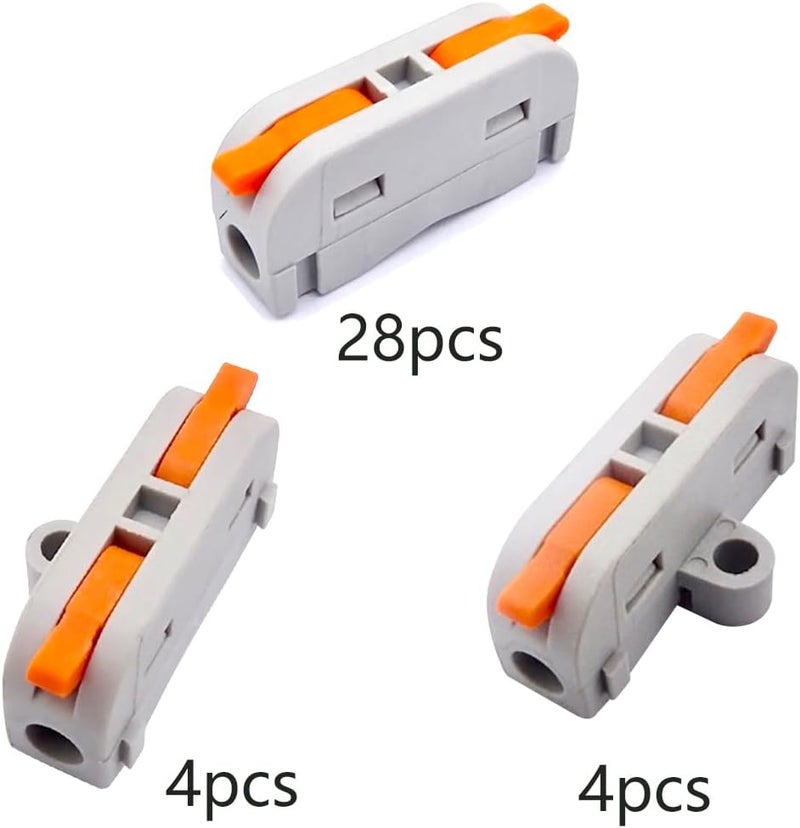 UOHGDPY 36 Pcs Conductor Compact Connectors Lever Wire Nuts, Electrical Connectors Wire Terminals for Any Circuit Inline Splices 28-12 AWG（8 PCS Self Tapping Screw - Image 2